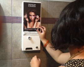 Máquina dispensadora de preservativos.