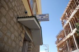 El atrio de la sala de oncología del Hospital de Clínicas de La Paz FOTO: Carla Hannover