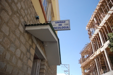 El atrio de la sala de oncología del Hospital de Clínicas de La Paz FOTO: Carla Hannover