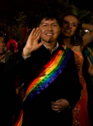 David Aruquipa durante la marcha del Orgullo Gay del año pasado FOTO: Juan Carlos Usnayo