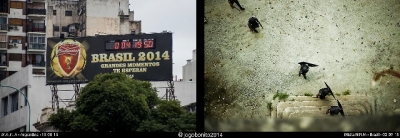 Rumbo al Mundial. Izquierda, Argentina 13.6.2014 (M.A.f.I.A.); derecha, Brasil, 2.9.2013